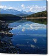 Cloud Reflections In Patricia Lake Canvas Print