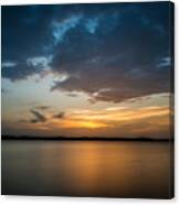 Cloudy Lake Sunset Canvas Print