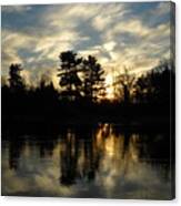 Cloudy November Sunrise Reflection Canvas Print