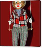 Clown On Swing By Kaye Menner Canvas Print