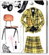 Clueless Movie Collage 90's Fashion Canvas Print