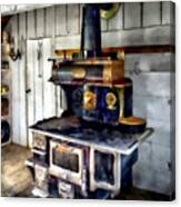 Coal Stove In Kitchen Canvas Print