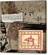 Collage Envelope Detail Monkey Water Buffalo Canvas Print