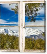 Colorado Rocky Mountain Rustic Window View Canvas Print