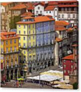 Colorful Architecture Of Ribeira Porto Canvas Print