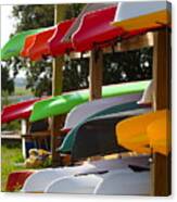 Colorful Canoes Canvas Print