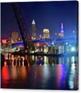 Colorful Cleveland Lights Shimmer Bright Canvas Print