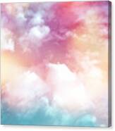 Colorful Clouds With Lens Flare Canvas Print