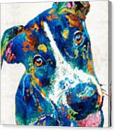 Colorful Dog Art - Happy Go Lucky - By Sharon Cummings Canvas Print