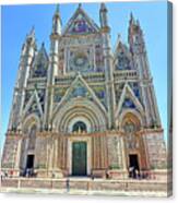 Colorful Facade Of Orvieto Cathedral 0704 Canvas Print