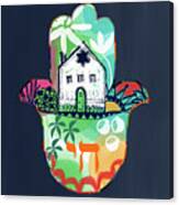 Colorful Home Hamsa- Art By Linda Woods Canvas Print