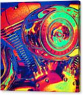Colorful Motorcycle Engine Canvas Print