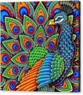Colorful Paisley Peacock Canvas Print