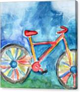 Colorful Ride- Bike Art By Linda Woods Canvas Print