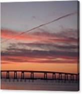 Colorful Sunrise Over Navarre Beach Bridge Canvas Print