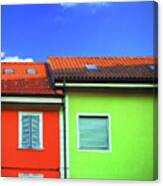 Colorful Walls And A Cloud Canvas Print