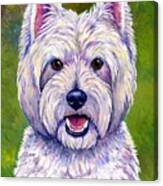 Colorful West Highland White Terrier Dog Canvas Print