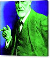 Colorized Photo Of Sigmund Freud  Green And Blue Canvas Print