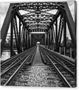 Columbus Train Tracks And Bridge Canvas Print