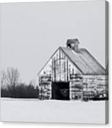 Corn Crib In The Winter Canvas Print