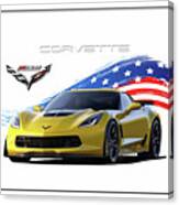 Corvette America Victory Yellow Canvas Print