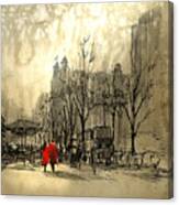 Couple In City Canvas Print
