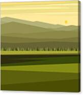 Cow Pass Spring Green Canvas Print