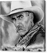 Cowboy Bw Canvas Print