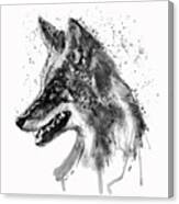 Coyote Head Black And White Canvas Print