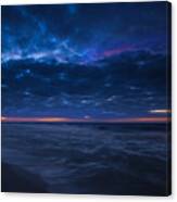 Crack Of A Blue Dawn At The Beach Canvas Print