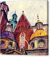 Cracow Wawel Watercolor Canvas Print