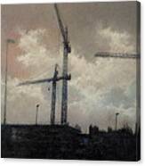 Cranes And Construction Canvas Print