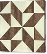 Cream And Brown Quilt Canvas Print