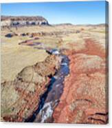 Creek At  Colorado Foothills - Aerial View Canvas Print