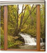 Creek Waterfall Picture Window View Canvas Print