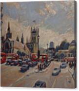 Crossing At Westminster Canvas Print
