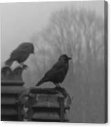 Crows On Chimney Tops Canvas Print