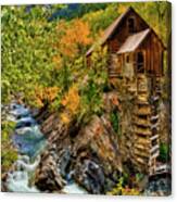 Crystal Mill Fall Colors Canvas Print