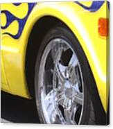 Custom Hot Rod Blue On Yellow Canvas Print