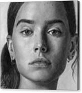 Daisy Ridley Pencil Drawing Portrait Canvas Print
