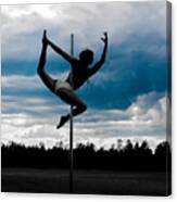 Dancer On A Pole In Storm Canvas Print