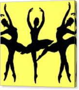 Dancing Ballerinas Silhouette Canvas Print