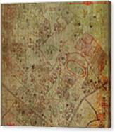 Davidson College Map Canvas Print