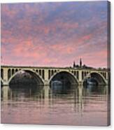 Dc Sunrise Over The Potomac River Canvas Print