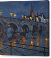 December Lights Old Bridge Maastricht Acryl Canvas Print