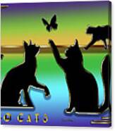Deco Cats - Group Two Canvas Print