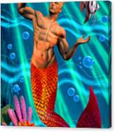 Deco Merman 2 Canvas Print