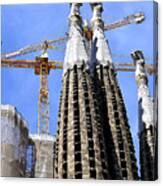Defying Gravity In Barcelona Detail 1 Canvas Print