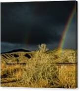 Desert Double Rainbow Canvas Print