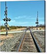 Desert Railway Crossing Canvas Print
